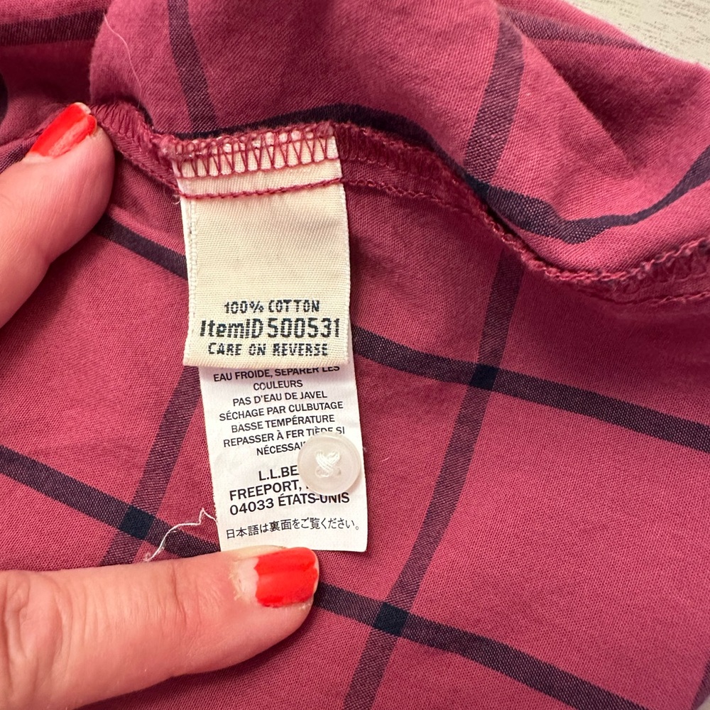 L.L. Bean Pink Checkered Top - Picture 4 of 5